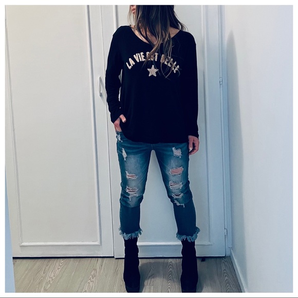 La Vie Est Belle Paris Soft Viscose Knit Sweater - Picture 7 of 8